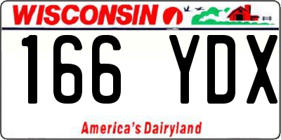 WI license plate 166YDX
