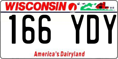 WI license plate 166YDY