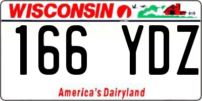 WI license plate 166YDZ