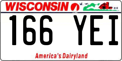 WI license plate 166YEI