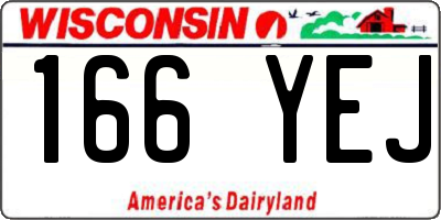 WI license plate 166YEJ