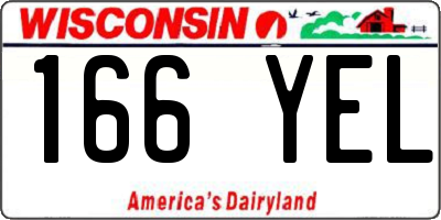 WI license plate 166YEL