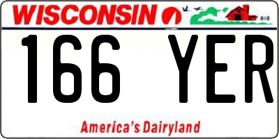 WI license plate 166YER