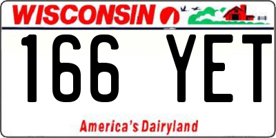 WI license plate 166YET