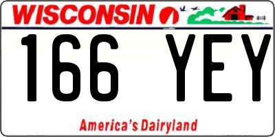 WI license plate 166YEY