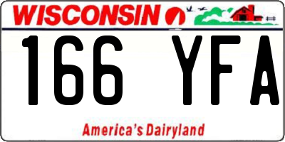 WI license plate 166YFA