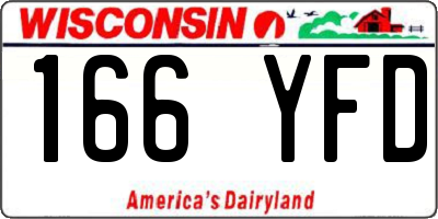 WI license plate 166YFD