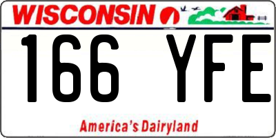WI license plate 166YFE