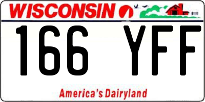 WI license plate 166YFF