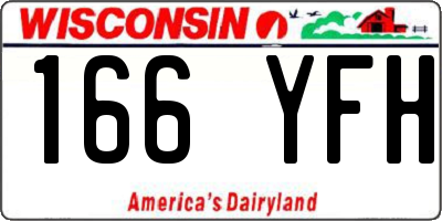 WI license plate 166YFH