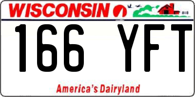 WI license plate 166YFT