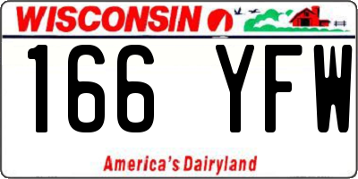 WI license plate 166YFW