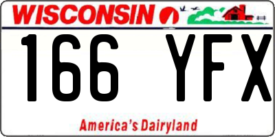 WI license plate 166YFX
