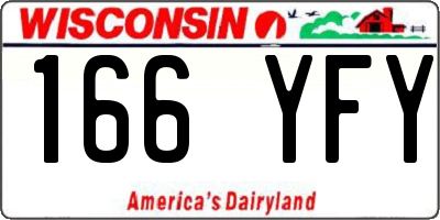 WI license plate 166YFY