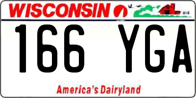 WI license plate 166YGA