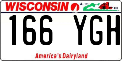 WI license plate 166YGH