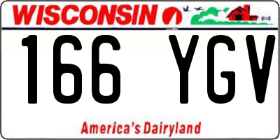 WI license plate 166YGV