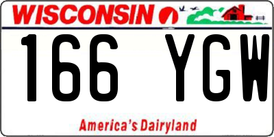 WI license plate 166YGW