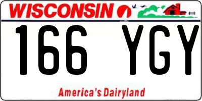 WI license plate 166YGY