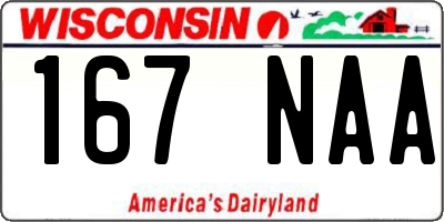 WI license plate 167NAA