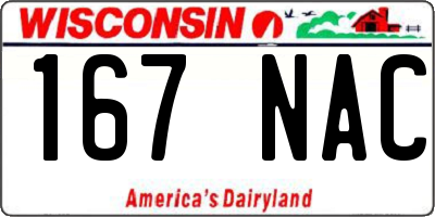 WI license plate 167NAC