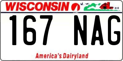 WI license plate 167NAG