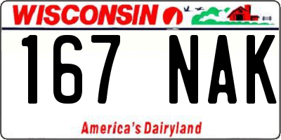 WI license plate 167NAK