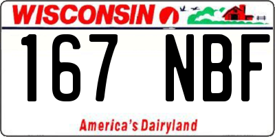 WI license plate 167NBF