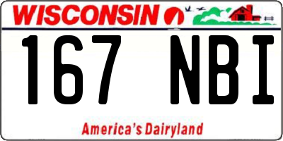 WI license plate 167NBI