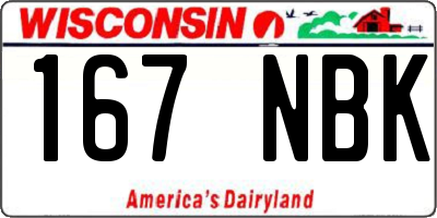 WI license plate 167NBK