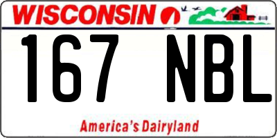 WI license plate 167NBL