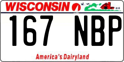 WI license plate 167NBP