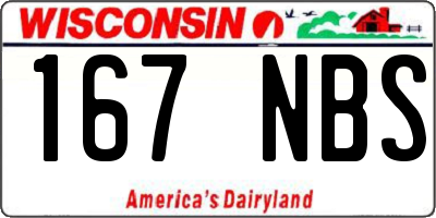 WI license plate 167NBS
