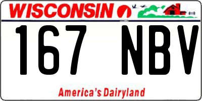 WI license plate 167NBV