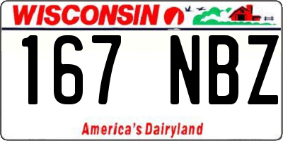 WI license plate 167NBZ