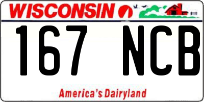 WI license plate 167NCB