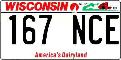 WI license plate 167NCE