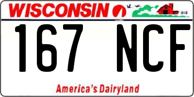 WI license plate 167NCF