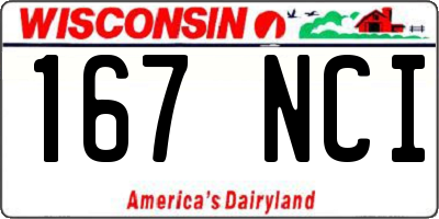 WI license plate 167NCI