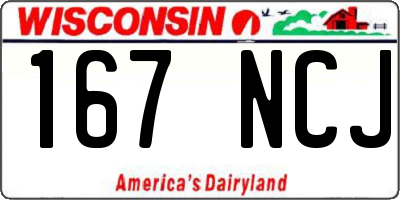 WI license plate 167NCJ