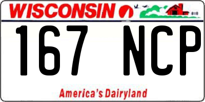 WI license plate 167NCP