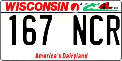 WI license plate 167NCR