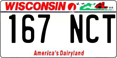WI license plate 167NCT