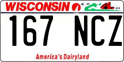 WI license plate 167NCZ