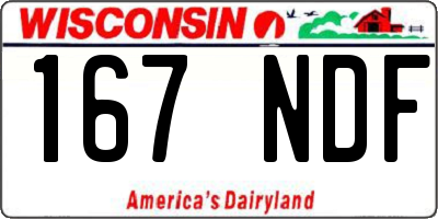 WI license plate 167NDF