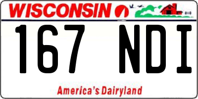 WI license plate 167NDI