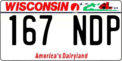 WI license plate 167NDP