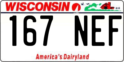 WI license plate 167NEF