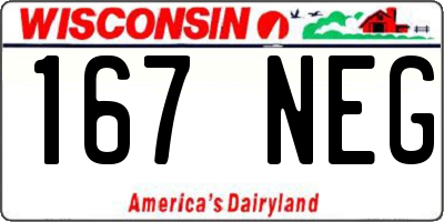 WI license plate 167NEG
