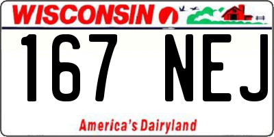 WI license plate 167NEJ